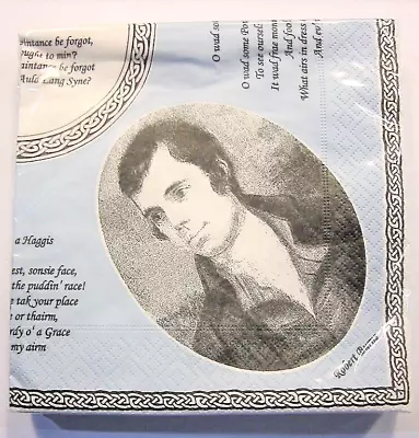 £9.49 • Buy Scottish Napkins,  BURNS SUPPER  - Robert Burns Portrait With Burns Poems