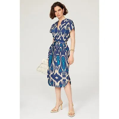 Vanessa Bruno Amarilla Abstract Shirt Dress Blue Womens Size 36 US 2 • $99.99