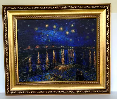 Starry Night By Vincent Van Gogh Museum Framed Canvas Print Wall Art 22  X 26  • $999.99