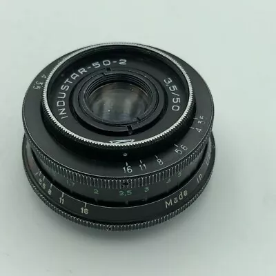 Industar 50-2 50mm F/3.5 M42 Black  SLR Lens Free Worldwide Shipping • $25