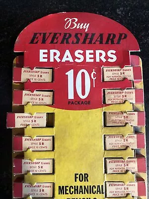 Original Old Store Counter Display EVERSHARP ERASERS 10¢ Mechanical Pencil • $45