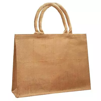 Large Jute Shopping Bag Hessian Eco-Reusable Gift Tote Lunch Bag Glitter/Plain  • £6.99