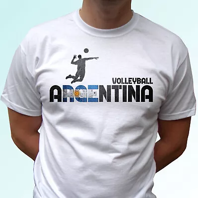 Argentina Volleyball T Shirt Flag Art Top Sport Gift Tee Mens Womens Kids Sizes • $12.42