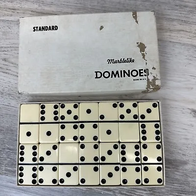 Vintage Puremco Company No. 616 Standard Dominoes Marblelike Texas Ducks ULTD • $31.99