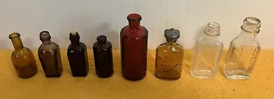 Vintage Lot Of 8 Small Glass Bottles--See Description • $12