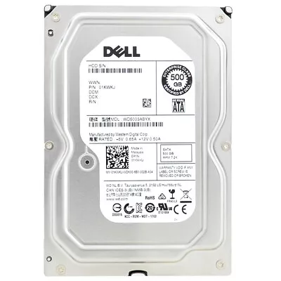 Hard Drive Dell 01KWKJ 500GB SATA II 7200RPM 3.5'' Inch WD5003ABYX • $143.24