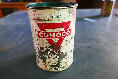 Vintage Empty 1 Pound Conoco Grease Oil Can Lot 24-7-CH • $7