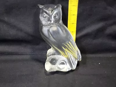 Vintage Viking Art Glass Crystal Owl Bookend Original Label Flawless Shape • $1