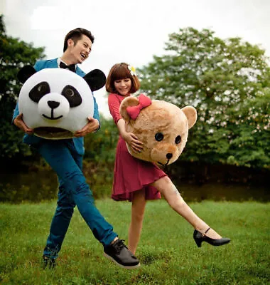 Halloween Valentine's Head Panda And Teddy Bear Mascot Costume Adult Party • $43.20