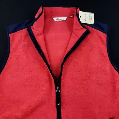 Peter Millar Micro Shearling Fleece Two Way Stretch Full Zip Vest Jacket Large • $84.99