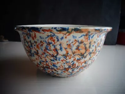 Vintage Western Stoneware Bowl  Spongeware Pattern Stoneware • $20