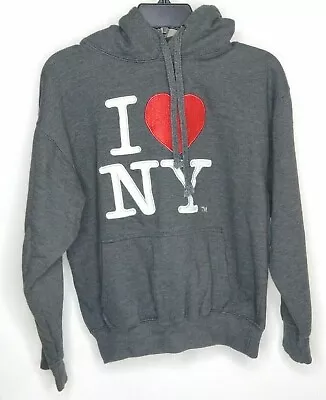 I Love NY Hoodie Women's Size Small S Hooded Pullover Graphic Gray Pouch • $20.99