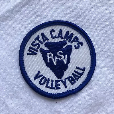 Blue & White Vista Camps Volleyball Patch PVSV Arrowhead NEW OLD STOCK 1.75/2in • $12.74