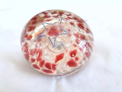 Antique Patriotic Magnum Glass Frit Paperweight  Star Heart Millville(?) • $154