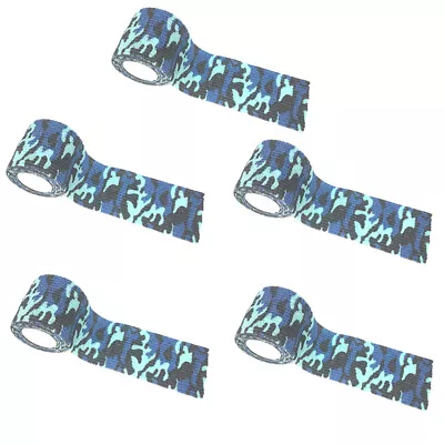 5x Self Adhesive Camo Wrap Cycling Hunting Camo Bandage Stealth Tape Non Woven • £5.79