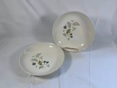 Set 2 VTG Mid Century Canonsburg Pottery Leaf Swirl SERVING BOWLS 8  • $22