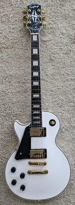 Epiphone Les Paul Custom Lefty Electric Guitar Gold Hardware - Alpine White • $799