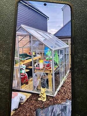 Halls Popular Greenhouse 8' X 6' Toughened Glass. 4mm Horticultural Glass. Used. • £93