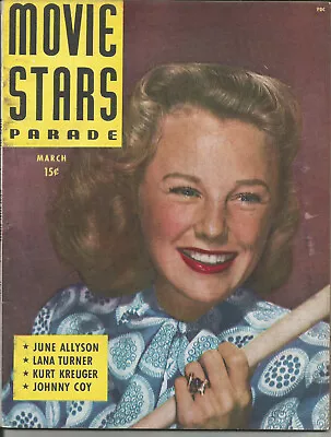 MOVIE STARS PARADE March 1946 June Allyson Lana Turner Ray Milland • $8.95