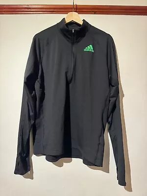 Men's Adidas Adizero Black 1/4 Zip Long Sleeve Running Top Size: Medium • £20