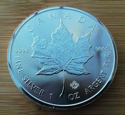 1 Oz Canadian Maple Leaf 2016 Silver Coin 9999 Fine In Capsule • £27.99