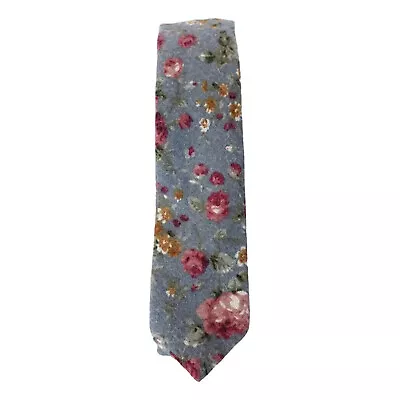 ORIGINAL PENGUIN Blue Roses Floral Cotton Woven Slim Tie • $19.99