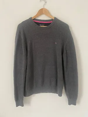 Eden Park Jumper Large Grey Long Sleeve Cotton Knit Sweater Pullover • £30