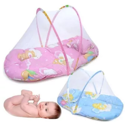 Folding Baby Mosquito Crib Net Infant Bed Playpen Canopy Tent Sleeping Cushion • $18.99