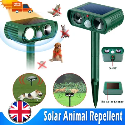 Solar Ultrasonic Dog Cat Repellent Fox Pest Scarer Deterrent Repeller Garden UK • £9.99