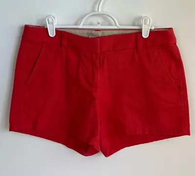 J. Crew Mid - Rise Cotton Solid Short Color Red Size 4 • $9.99