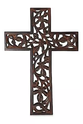 Jesus Christ Cross Hand Engarved Wood Crucifix For Wall Church Chapel Decoration • $19.47