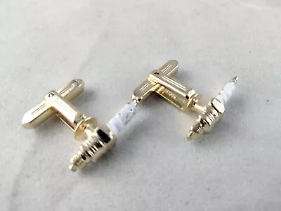 AL AutoLite Spark Plugs Vintage Cuff Links - Auto - Car Truck Mechanic - Hickok • $13.95