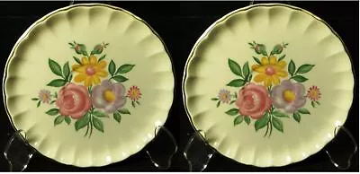 W S George Bolero Romance Saucers 6  Pink Purple Set Of 2 Excellent • $4.99