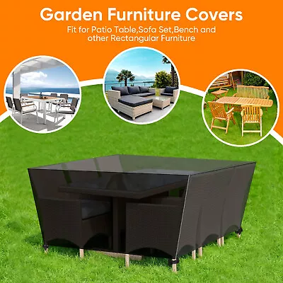 Waterproof Garden Patio Furniture Cover Outdoor Square Windproof Anti-UV Protect • £18.99