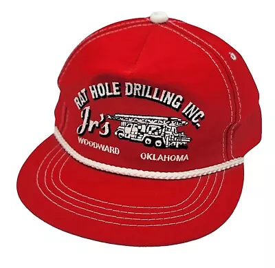 Vintage Headliner Jr's Rat Hole Drilling Inc. Woodward OK Rope Trucker Hat Cap  • $17.95