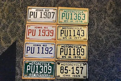 Vintage Iowa Motorcycle License Plates Lot • $35