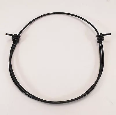 Black Or Brown Leather 3mm Adjustable Unisex Cord Surfer Choker Necklace • $7.49