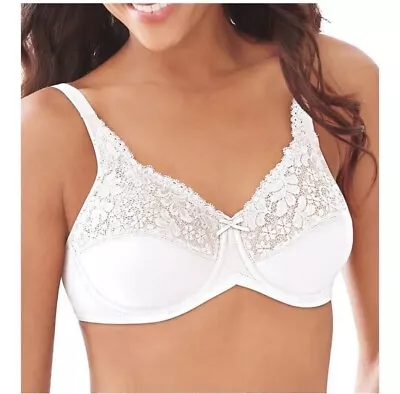 Lilyette 0428 Comfort Lace Minimizer Bra White • £7.30