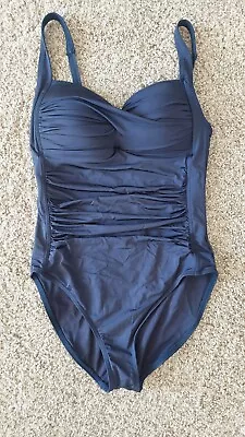 One Piece Bondeye Swim Navy Blue Eco Essentials Twist Front Multifit Size 6 • $18