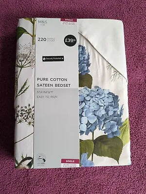 M&S Home Single Duvet Cover & Pillowcase Set   Meadow Floral . BNIP • £23