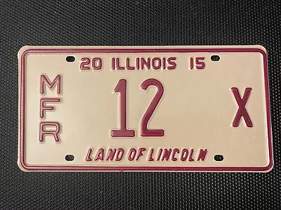 License Plate Illinois 2015 Manufacturer Mfr 12 X Low Number • $14.99