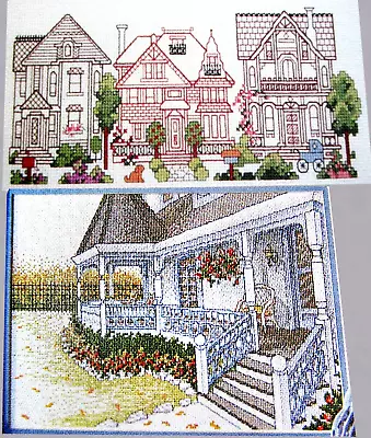 Victorian Neighborhood Street Porch Woven Cane Chair CROSS STITCH PATTERNS • $3.50