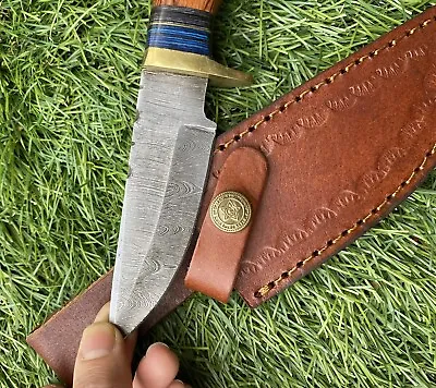 8”Handmade /Forged Damascus Steel Knife W/ Wood Handle& Sheath ZH 13/Axe/pro Max • $28.99