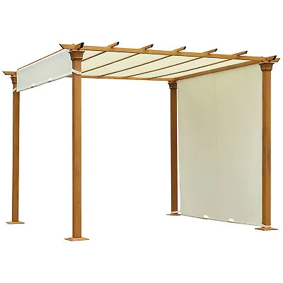 Outsunny Outdoor Retractable Pergola Gazebo Garden Sun Shade Canopy Shelter • £419.99