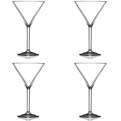 Martini Glass Clear - Reusable Polycarbonate Plastic - 199ml/7oz - Pack Of 4 • £15.59