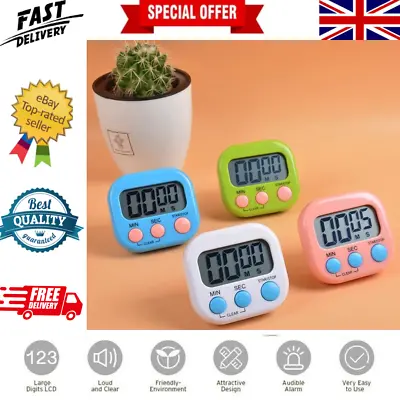 £3.78 • Buy Timer Count Large LCD Kitchen Cooking Digital Down Up Clock Loud Alarm Magnetic
