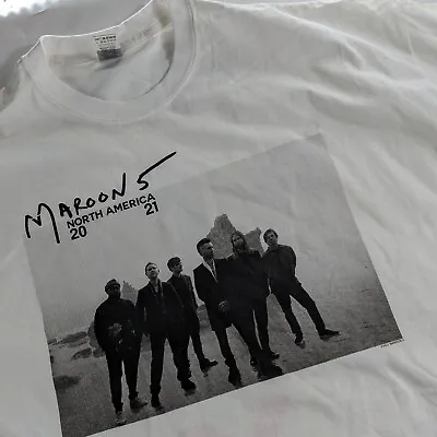 Maroon 5 2021 North American Tour Men's 2XL White Black Double Sided T-shirt • $16.93