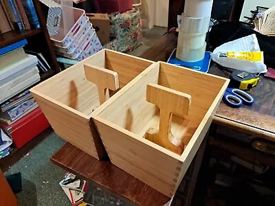 2x Ikea Variera Bamboo Wooden Box With Handle Storage Bathroom Kitchen 24x17 Cm • £20