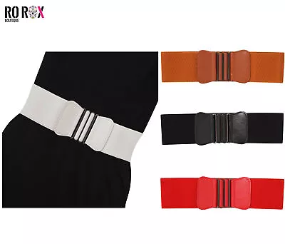 £6 • Buy Ro Rox Tara Belt Elasticated Nurse Stretch Wide 50's Retro Vintage Waist Cincher