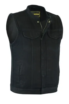 Men’s Motorcycle Biker Denim SOA Club Style Vest With Dual Inside Gun Pockets • $47.99